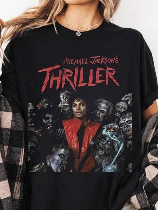 Lulu Other - Michael Jackson Thriller T-shirt Retro, Michael Jackson Graphic T Shirt 252